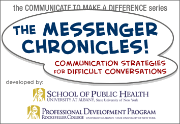 Logo for The Communicate to Make a Difference Series, The Messenger Chronicles! Communication strategies for Difficult Conversations.